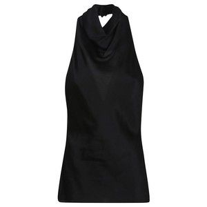 Balmain Crépon-Effect Satin Top With High Neck - NWT